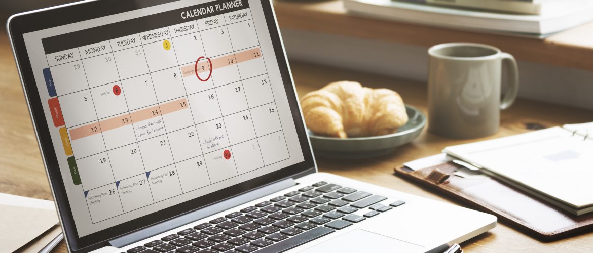 Notebook Calendar Laptop Appointment Schedule COncept